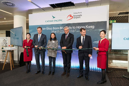 Cathay Pacific operates first non-stop flight from Brussels (BRU) to Hong Kong (HKG)